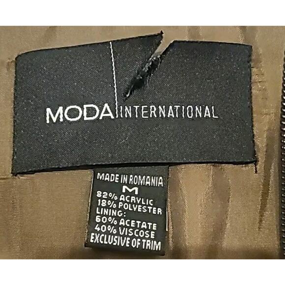 Moda International Faux Fur Dark And Light Brown Coat Size Medium - Picture 3 of 4